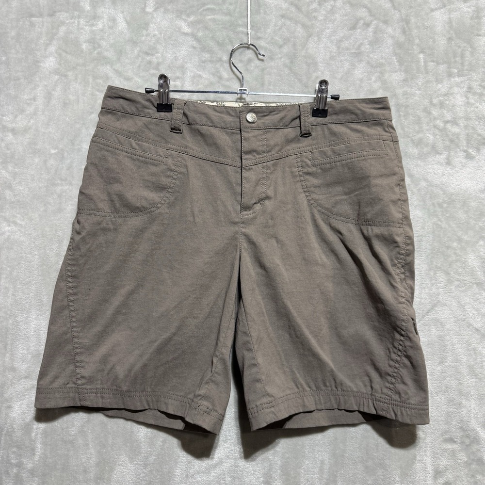 Athleta Dipper Bermuda Shorts Women 12 Gray Nylon Stretch Athletic Hiking Casual